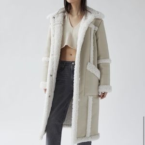 !UOrare faux fur shearling long coat!